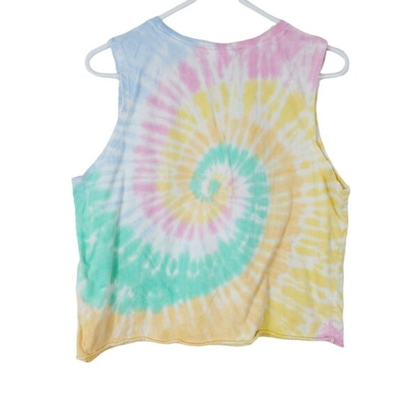 Looney Tunes Cropped Tank Top Pastel Tie-Dye Sz Medium Warner Brothers Animation - Picture 3 of 6